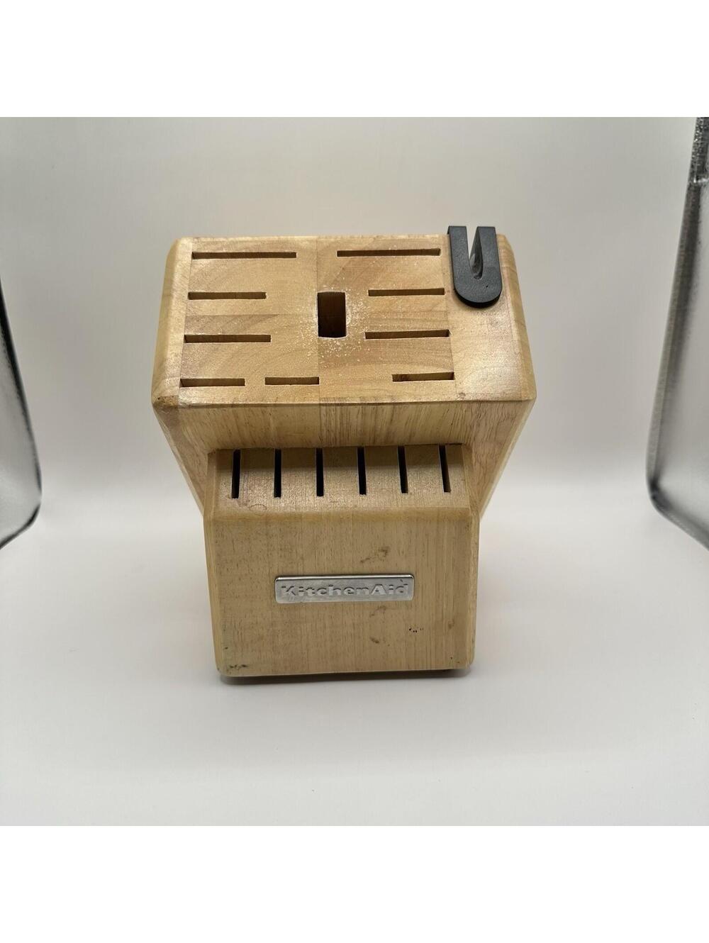 Kitchen Aid Wooden Knife Block Stand 16 Slots With Sharpener
